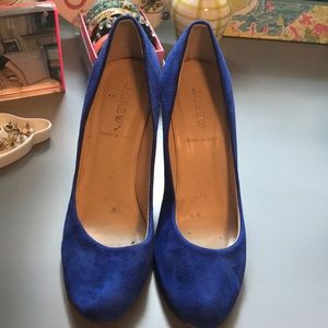 Cobalt blue suede jcrew pumps